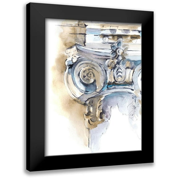 Harper, Ethan 12x14 Black Modern Framed Museum Art Print Titled - Architectural Watercolor Sketch II