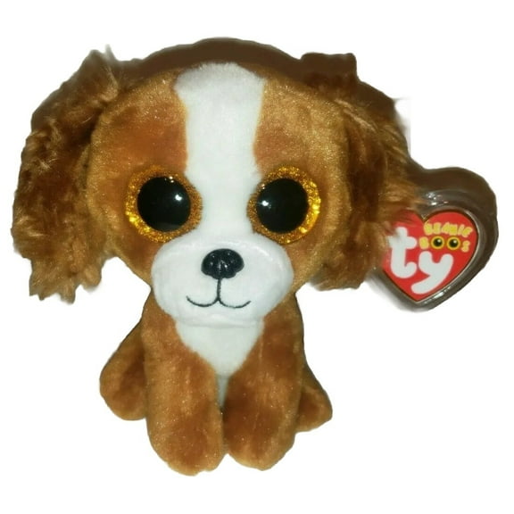Ty Beanie Boos - TALA the Brown & White Dog (Regular Size 6"Plush)(BONUS 1 FUN CHOPS & 1 ZIPPER BRACELET)