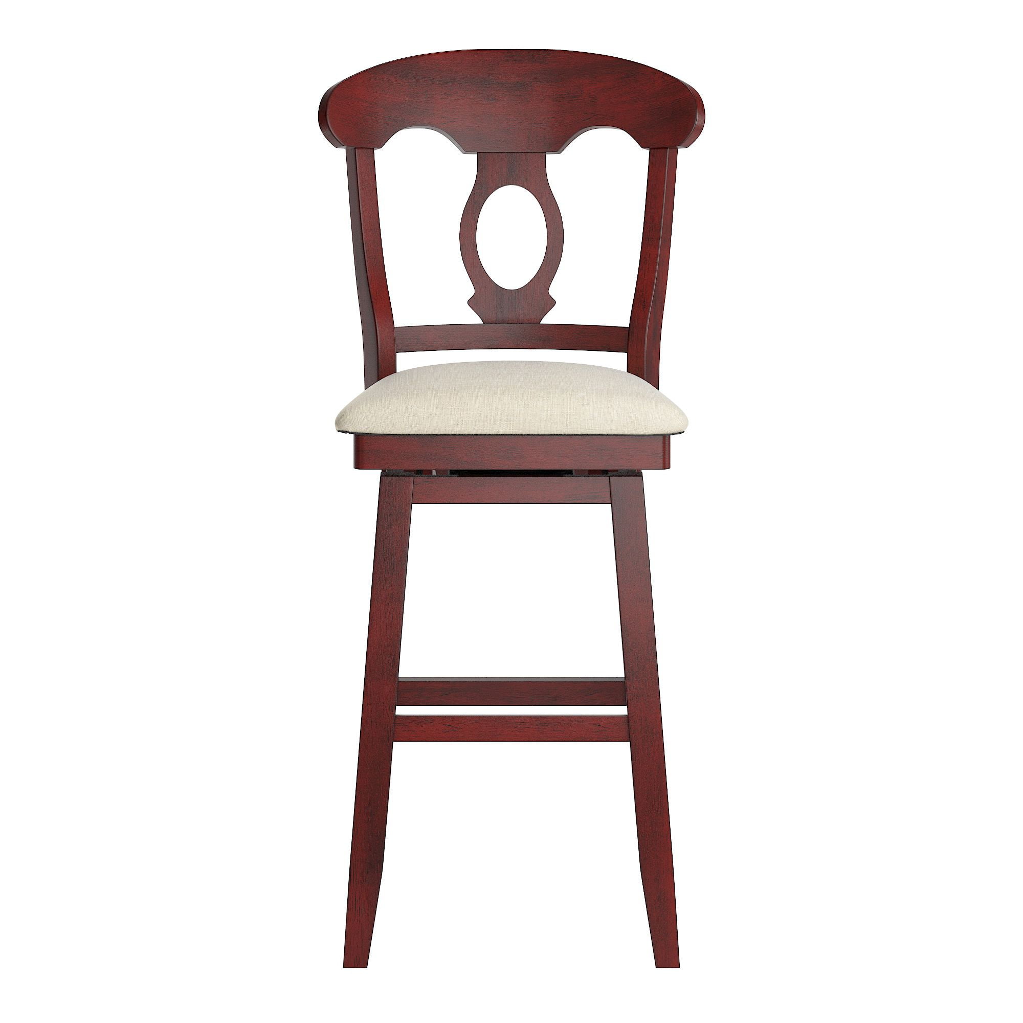 Weston Home Sheena Napoleon Back Wood Swivel Bar Stool, Antique Berry