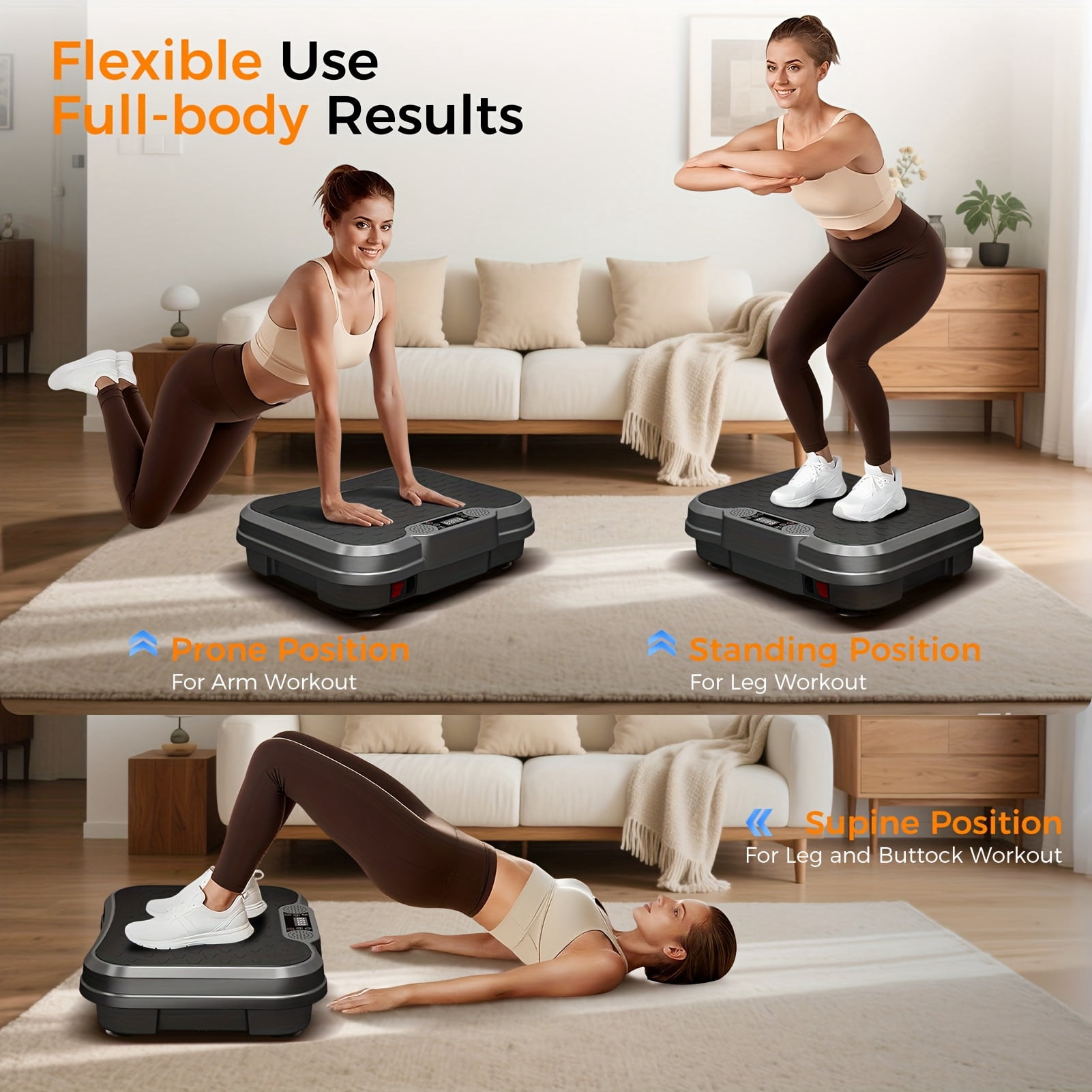 330LB Vibration Platform, Lymphatic Detox Fat Burning Machine with Remote & 2 Ropes, Battery-Free Wireless Home Fitness Equipment for Men and Women