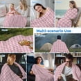 thumbnail image 5 of Pink Cooling Blanket, Lightweight Breathable Summer Throw Blanket with Double Sided Cold Effect,Grid Checkered Plaid Gingham Lattice Trellis Picnic Beach Blankets Bed Sheet for Hot Sleepers 50"x60", 5 of 8