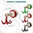 thumbnail image 2 of 360 Degrees Rotating Folding Hook, 3 Pcs Suction Cup Multi-Claw Hook, Self-Adhesive Suction Cup Hooks Rotating Kitchen Utensil Holder,Multi-Purpose Kitchen Utensil Hanger with 6 Hooks (Red), 2 of 7