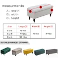 thumbnail image 3 of Solid Color Storage Stool Cover Elastic Velvet Bedside Ottoman Footrest Cover Rectangle Piano Seat Slipcover Furniture Protector (A2 beige,1PC Stool cover L), 3 of 7