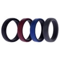 thumbnail image 2 of Juego de anillos de boda de silicona de 2 capas con cepillo de 6 mm - Bordo de ROQ para hombres - Anillo de 4 x 12 mm, 2 of 2