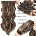 thumbnail image 4 of SEGO Clip in Hair Extensions Full Head Thick Long Curly Wave Hair 4 PCS Set Black/Brown/Blonde/Auburn 22", 4 of 10