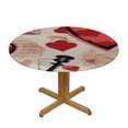 thumbnail image 3 of HAOXIT Valentine's Day Round Tablecloth Washable Table Cloth Waterproof Party Table Cover for Camping Holiday Picnic Fall Decorations Kitchen 54-58, 3 of 8
