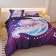 thumbnail image 4 of Koniroom 2 Pieces Magic Unicorn Comforter Set Twin Size for Girls, Kids Bedroom Decor Soft Reversible Cute Bedding, All Season Bed Set, Purple, 4 of 7
