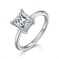thumbnail image 4 of 2.00 Ct Princess Cut Moissanite Solitaire Diamond Engagement Ring in 18k White Gold over Silver(D Color, VVS1 Clarity), 4 of 4