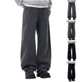 thumbnail image 1 of Styesk Men's Pants Men's Solid Color Pocket Work Pants Straight Leg Pants, 1 of 8