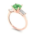 thumbnail image 2 of 2 ctw 3 Stone Anniversary Ring for Women | Round Cut Simulated Green Diamond | Hyperallergenic Solid 18K Rose Gold, 2 of 5