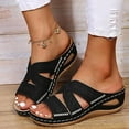 SHYZSS Arch Support Wide Toe Box Open Toe Sandals, Sandals Women, Wedge Sandals with Arch