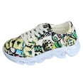 thumbnail image 6 of HEWUQI Womens Platform Slip on Animated Patterns Running Shoes Breathable Walking Lightweight Gym Workout Non Slip Fashion Sneakers Green Size 6, 6 of 6