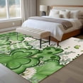 thumbnail image 4 of St. Patrick's Area Rugs 5'x7', Small Throw Rugs for Laundry Room Playroom, Luck Shamrock Eucalyptus Leaves Flowers Beige Indoor Outdoor Rug Non-Slip Low Pile Carpet Runner Reversible Floor Mats, 4 of 8