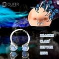 thumbnail image 2 of OUFER 316L Surgical Steel Captive Bead Rings Circular Earrings Two White Opals Surrounded by Dragon Claws Cartilage Earing Ear Body Piercing Jewelry Helix Earrings Piercing Horseshoe Rings, 2 of 7