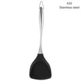 thumbnail image 1 of ziyahi Solid Turner Silicone Cooking Spatula Stainless Handle Heat Resistant Kitchen Utensil, Solid Turner, 1 of 7