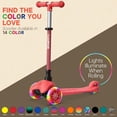thumbnail image 6 of Red  3 Wheel Scooter for Kids – LED Light- Wheels, Adjustable Handlebar, Anti-Slip Deck, Smooth PU Wheels, 6 of 6