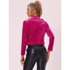 thumbnail image 4 of Chaqueta de motociclista Allegra K terciopelo Rosa Caliente S, 4 of 6