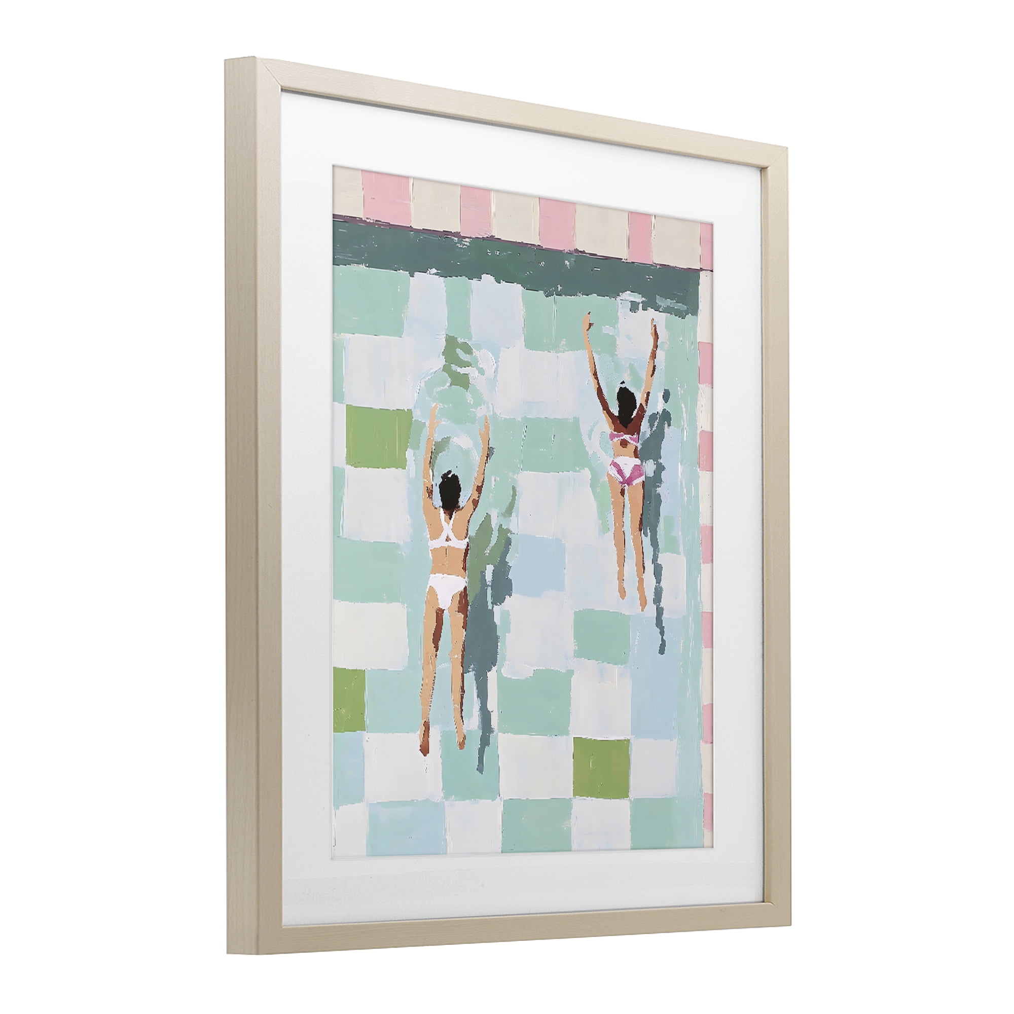 Stupell Industries Twin Swimmers in Pool Birch Framed Print Under Glass, design by The Prints Vibe