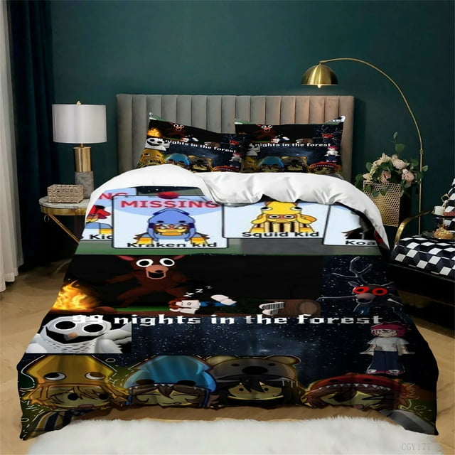 Ensemble de Literie Léger Housse de Couette Ultra Douce 3 Pcs Toutes Saisons 99 Nuits dans la Forêt