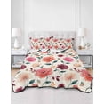 thumbnail image 2 of Twin XL Quilt Bedding Set, Pink Orange Floral Reversible Summer Quilt 3 Pieces, Farmhouse Botanical Flowers Boho Leaf Lightweight Bedspreads Coverlets with 2 Pillow Shams for All Seasons, 2 of 5
