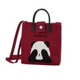 thumbnail image 2 of Women Canvas Tote Bag, Cute Panda Handbags, Casual Shoulder Work Bag for Shopping Travel Work (1PC, Red), 2 of 8