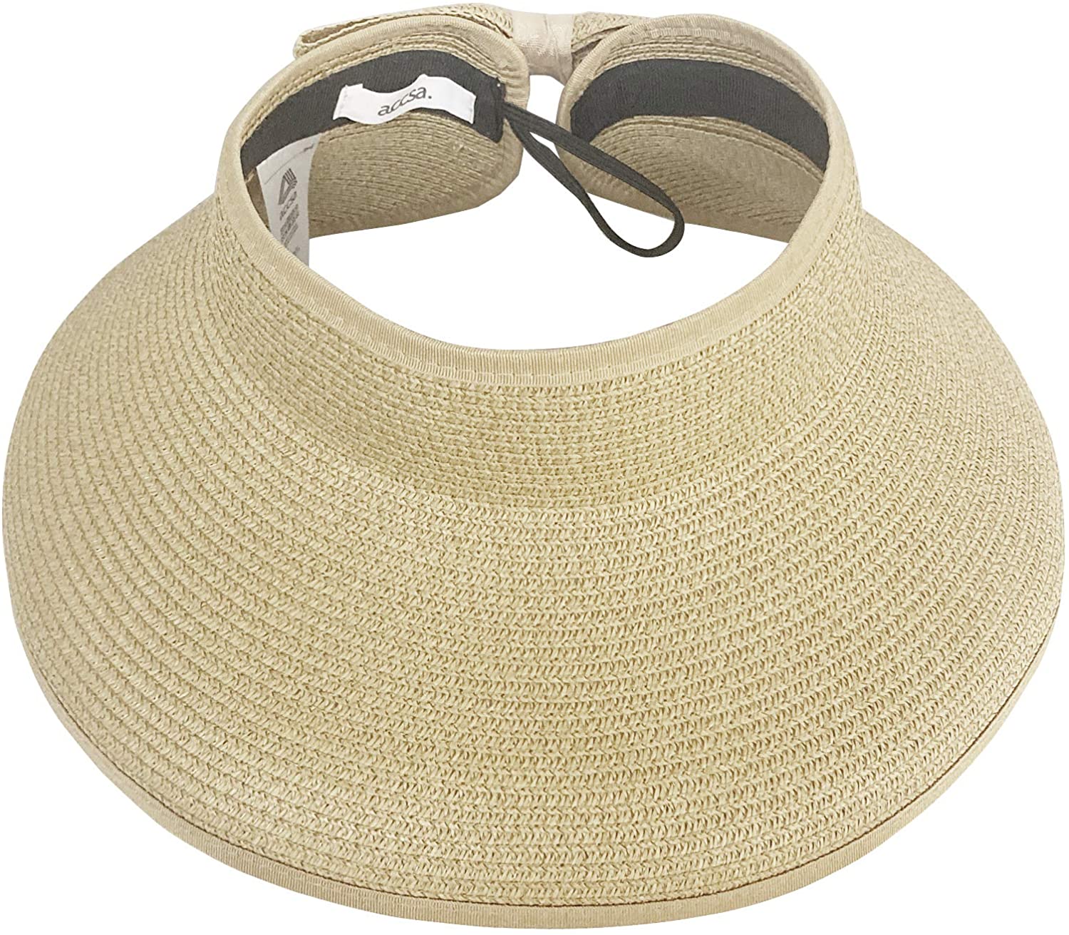 Womens Straw Visors Roll-up Sun Visor 