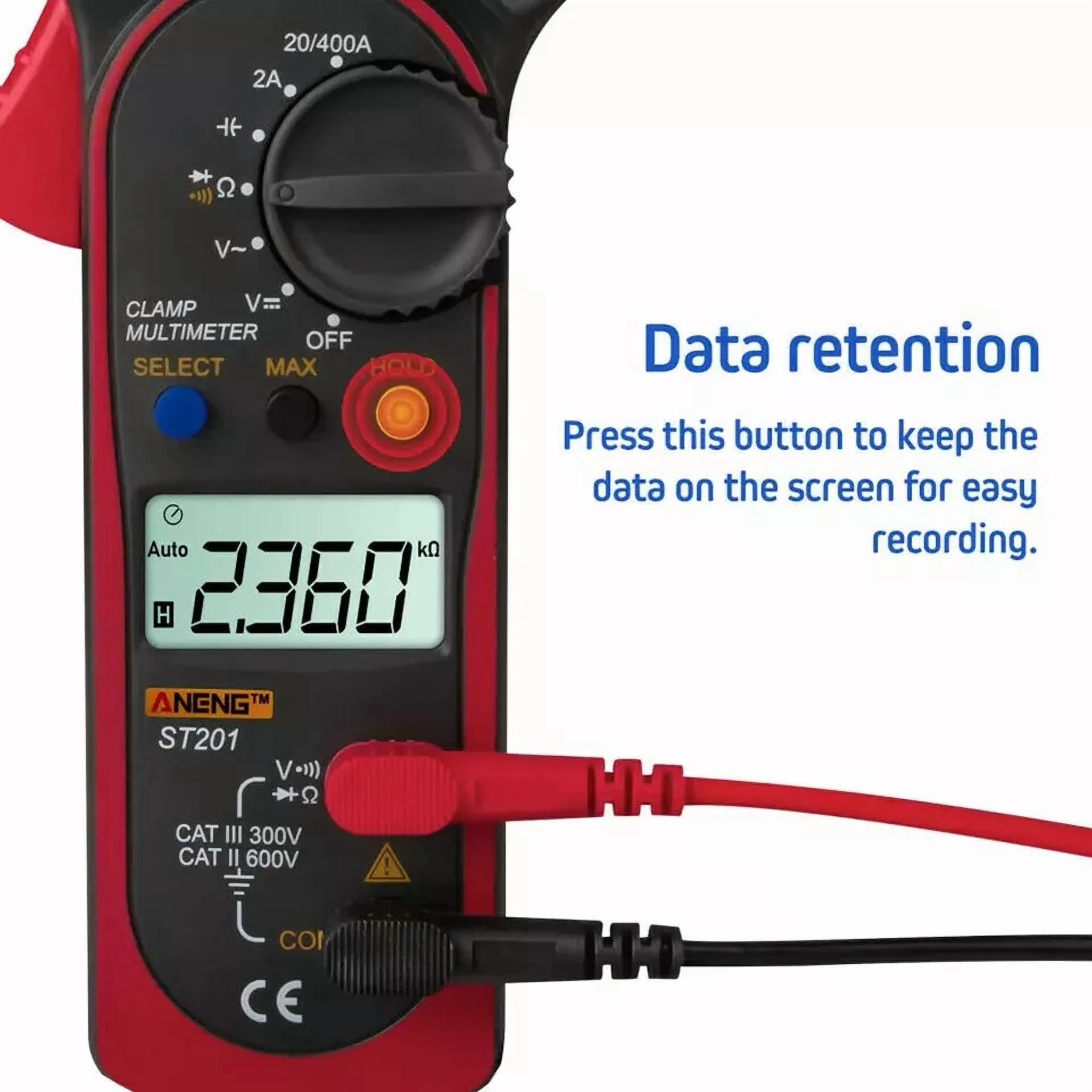 CIRCLE- Digital Multimeter Tester Ac Dc Volt Ohm Amp Clamp Meter Auto Range Lcd Handheld