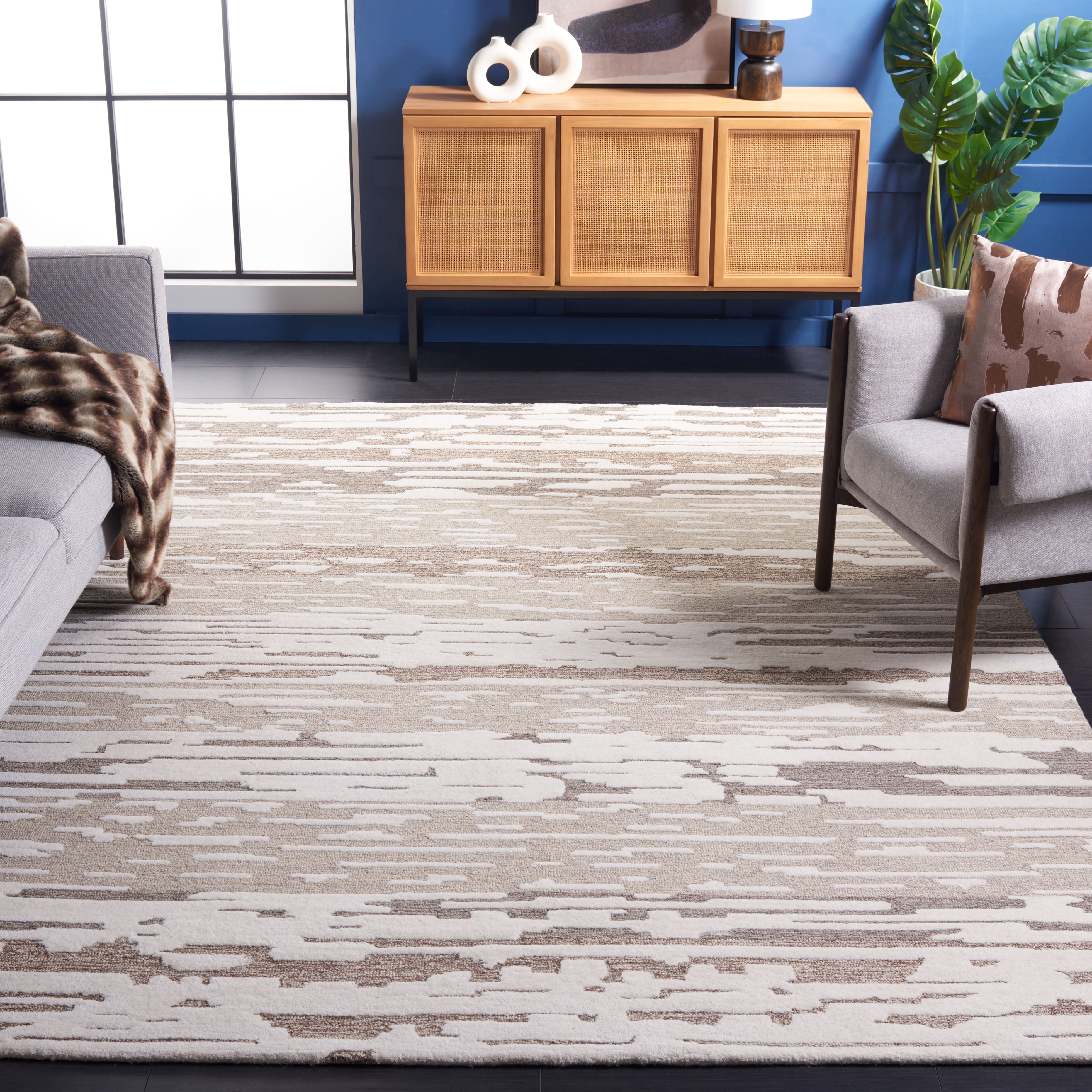 SAFAVIEH Fifth Avenue Deemer Abstract Area Rug, Natural/Brown, 8' x 10'