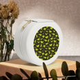 thumbnail image 6 of Yiaed Cute Cartoon Dinosaurs Green Silhouette Pattern Print Travel Jewelry Case Bridesmaid Gift Boxes Jewelry Travel Organizer Small Round Jewelry Box Mini Storage-White, 6 of 7