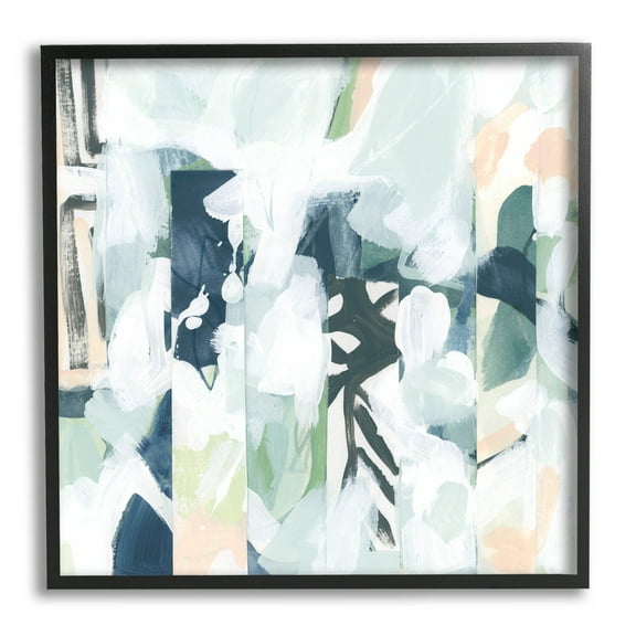 Stupell Industries Alternating Abstract Shapes Composition Painting Black Framed Art Print Wall Art, Design by June Erica Vess