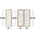 thumbnail image 3 of DecMode White Wood Intricately Carved Floral Wall Decor with Mandala Design (3 Count), 3 of 8