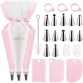 thumbnail image 2 of Piping Bags and Tips Set Cake DIY Decorating Kit with Stainless Steel Nozzle Reusable Silicone Pastry Cake Decorating Tools, 2 of 9