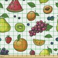 thumbnail image 2 of Ambesonne Fruit Fabric by the Yard Upholstery, Grapes Kiwi Watermelon Berry, 5 Yards, White and Multicolor, 2 of 5