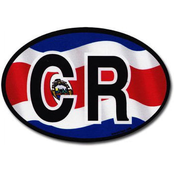 Costa Rica Wavy Oval Decal