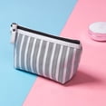 thumbnail image 2 of Kcolen -Tone Striped Zipper Pouch for Travel Makeup and Portable Storage Organizer Bag, 2 of 5