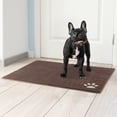 thumbnail image 3 of PETMAKER Dog Rugs for Muddy Paws Paw Print Brown Microfiber and Thermoplastic Rubber Indoor Doormats, 36" x 26", Machine Washable, 3 of 11