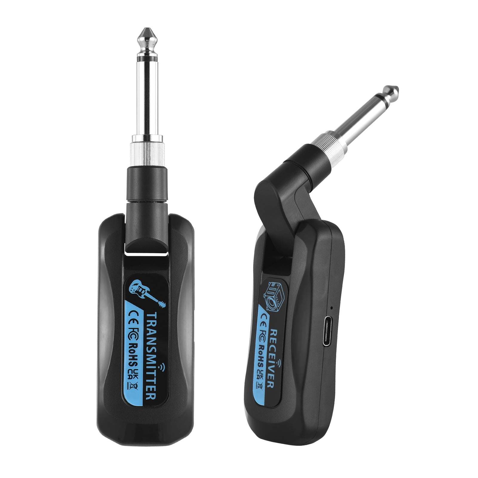 wireless guitar Wireless 2.4G Wireless Guitar System Rechargeable Portable Set with Charging Compartment Audio System 4 Channel Transmission 210-Degree Rotatable Plug and Play