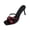 Wine, variant on Women's Strappy High Heel Mules Open Toe Slingback Sandals with Ankle Strap Thin Stiletto Heel Slip-On Pumps Elegant Party Dress Shoes Black 9