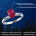thumbnail image 2 of Gem Stone King PLAT-900 Platinum Red Ruby Engagement Ring for Women | 1.60 Cttw | Oval 8X6MM | Gemstone July Birthstone | Size 5, 2 of 6