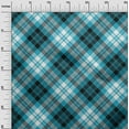 thumbnail image 3 of oneOone Cotton Poplin Teal Blue Fabric Tartan Sewing Fabric By The Yard Printed Diy Clothing Sewing Supplies 56 Inch Wide, 3 of 4