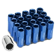 DNA Motoring LN-ZTL-9023-125-BL 16 Piece M12 x 1.25 Aluminum Alloy Wheel Lug Nuts + 4 x Lock Nut + 1 x Lock Nut Key (Blue)