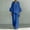 (Fashion 34)Blue, variant on Aimik Womens 2 Piece Outfits V Neck Flutter Sleeve Blouson Top and Wide Leg Pants Set Summer Vacation Casual Outfits