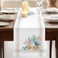 thumbnail image 3 of Table Runners 120 Inches Long Dress Scarves, Coastal Starfish Farmhouse Coffee/Dining/Kitchen Table Runner for Living Room, Nautical Shells Coral Eucalyptus Stripes 13x120 Inch, 3 of 9