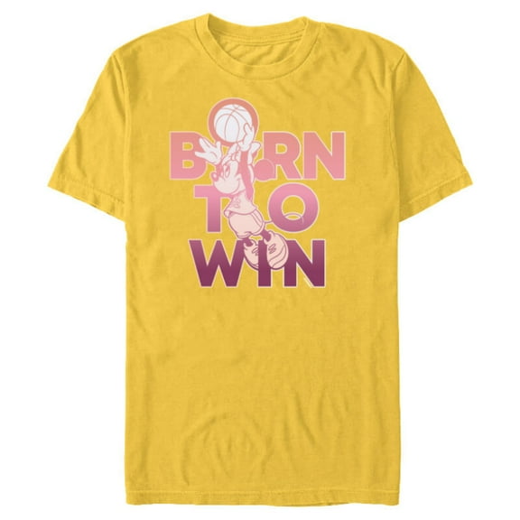 Disney Minnie Mouse Sports Basketball Dunk Born to Win - Short Sleeve Blended T-Shirt for Adults - Customized-Yellow