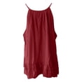 thumbnail image 5 of DHFJKG Womens Summer Boho T Shirts Sleeveless Flares Hem Loose Fit Camisole Shirt Solid Color Tank Top Beach Vacation Trendy Tops, 5 of 5