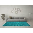 thumbnail image 3 of Ahgly Company Indoor Round Abstract Turquoise Blue Modern Area Rugs, 5' Round, 3 of 4