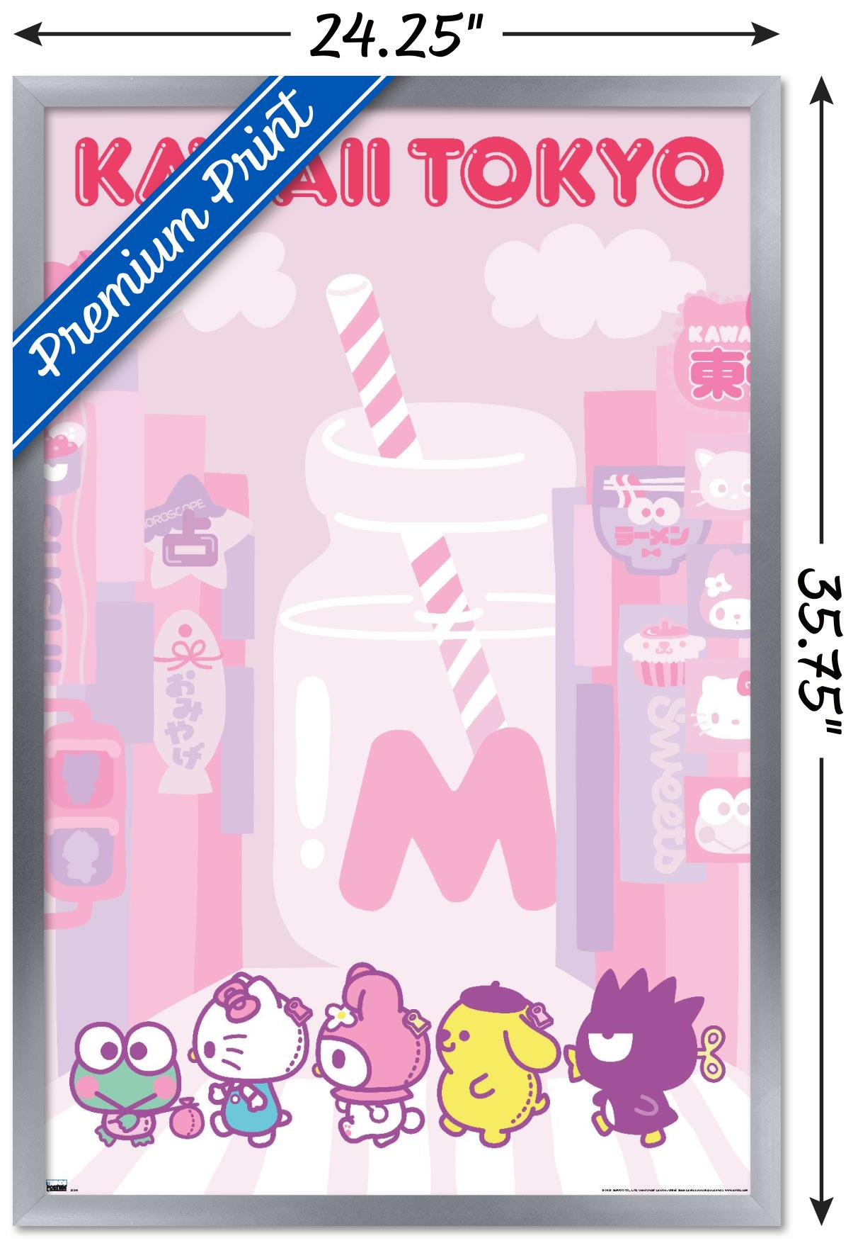 Hello Kitty and Friends - Kawaii Tokyo Wall Poster, 22.375" x 34" Framed