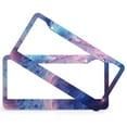 thumbnail image 2 of License Plate Frame Round Galaxy Glow Cosmic Blue Purple And Pink Marble License Plate Cover Front Plates Frames Car Tag Frame 2 Pieces Starry Sky Space And Galaxy Aluminum License Plate Cover, 2 of 6