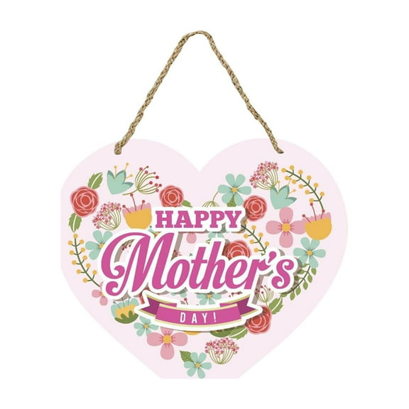 Bouanq Front Door Welcome Sign - Creative Heart-Shaped Happy Mother'S Day Sign Home Decor