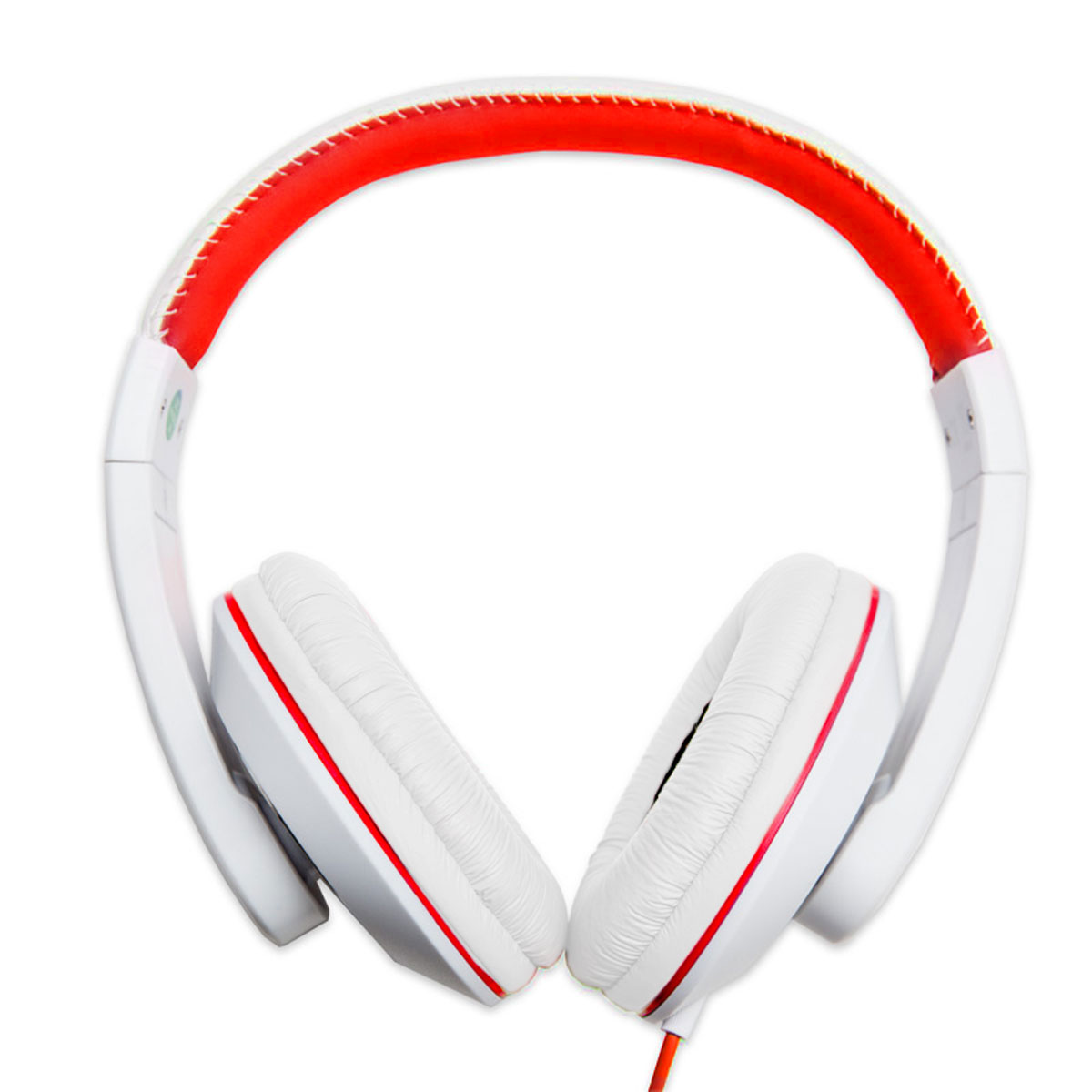 Over The Ear Stereo Kids Mobile Wired Headphone with in-Line Microphone Headphone White Red - image 3 of 3